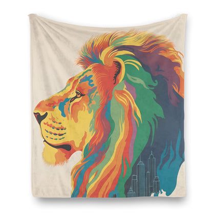 Lion Single-Side Printing Flannel Blanket