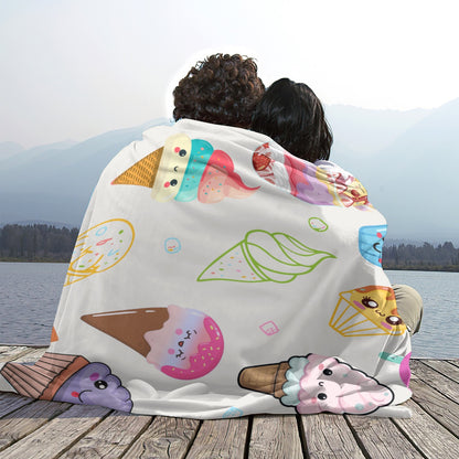 Single-Side Ice Lover Printing Flannel Blanket