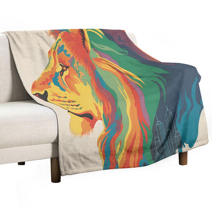 Lion Single-Side Printing Flannel Blanket